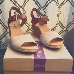 Clarks Suede Wedge Sandal